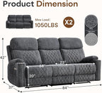 HAOMARKETS Power Oversized Reclining Sofa Couch Set of 2 - Image 2