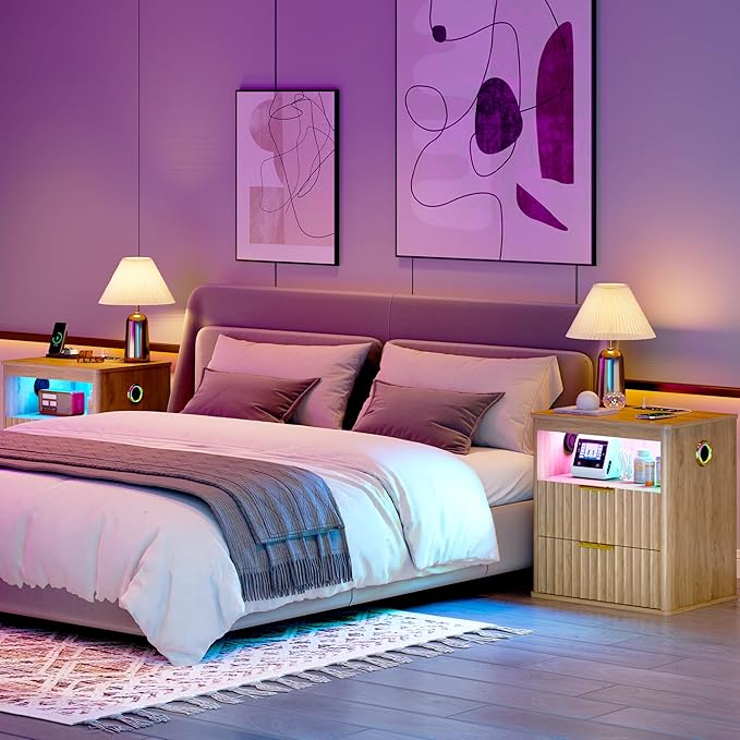 WOOVIVS Modern Nightstand Set of 2 - Image 8