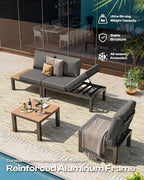 Aluminum Modular Outdoor Patio Furniture Set, 8 Seats Sectional Sofa Set - Image 6
