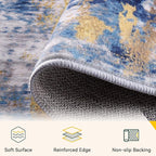 RELEANY Washable Area Rugs 6ft Non-Slip Modern Abstract Soft - Image 2