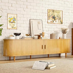 70" Mid Century Modern TV Stand, Wood TV Consoles - Image 8