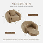 SICOTAS 49.9" Curved Convertible Sofa Couch Bed - Image 2