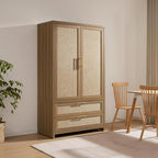 SICOTAS Armoire Wardrobe Closet, Larger Rattan Armoires Wardrobe Cabinet - Image 9