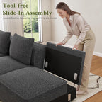 Welzona 103" Sectional Couch, Locked-in Modular Sectional Sofa, Wood Frame - Image 7