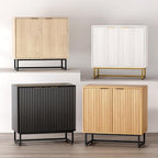 EYYTHUNG Fluted Storage Cabinets Set of 2, Sideboard Buffet Cabinet Modern - Image 7