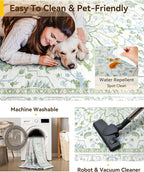 RELEANY Area Rugs 10'x12' Washable Non-Slip, Floral Vintage Distress Print - Image 3