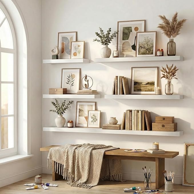 12 inch Deep Floating Shelves for Wall, 36 inch Wide Engineered Wood Wall - Image 7