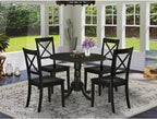 East West Furniture DLBO5-BLK-W 5 Piece Dinette Set - Image 6