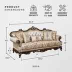 Lexicon Traditional Sofa Couch for Living Room, Rolled Arm Sofa - Image 2