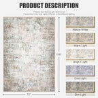 6x9 Area Rug Living Room Rug: Washable Modern Abstract Soft Thin Rug Indoor - Image 2
