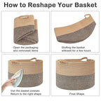 65L Large Blanket Basket, Woven Rope Laundry Basket Hamper - Image 8