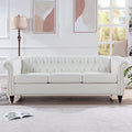LEVNARY Chesterfield Sofa, Classic Tufted Upholstered Leather Couch, Modern 3 by LEVNARY