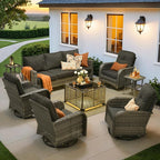 ovios 8 Pieces Patio Furniture Set, Outdoor Wicker Sofa Couch by OVIOS