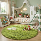 Amdrebio Grass Green Round Area Rug 7Ft - Image 3