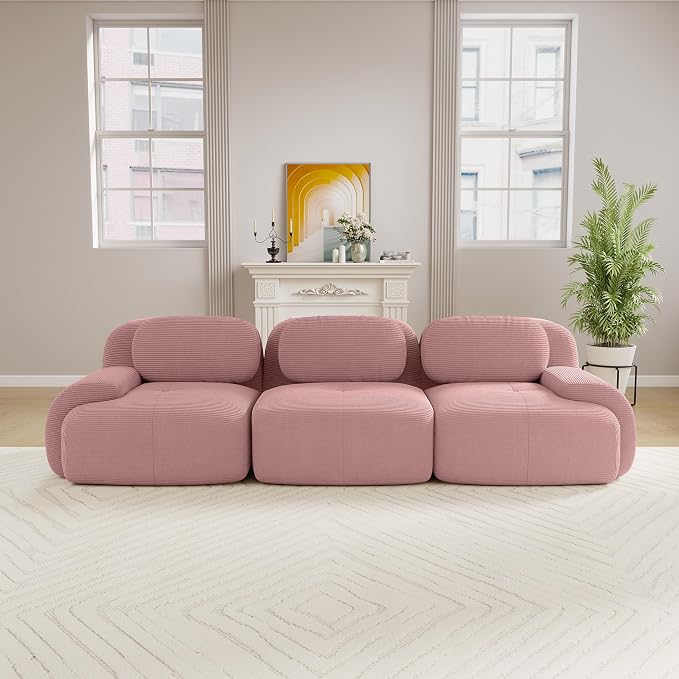 Boneless Sectional Couch, No Assembly Required, 117.3” Modular Cloud Sofa - Image 2