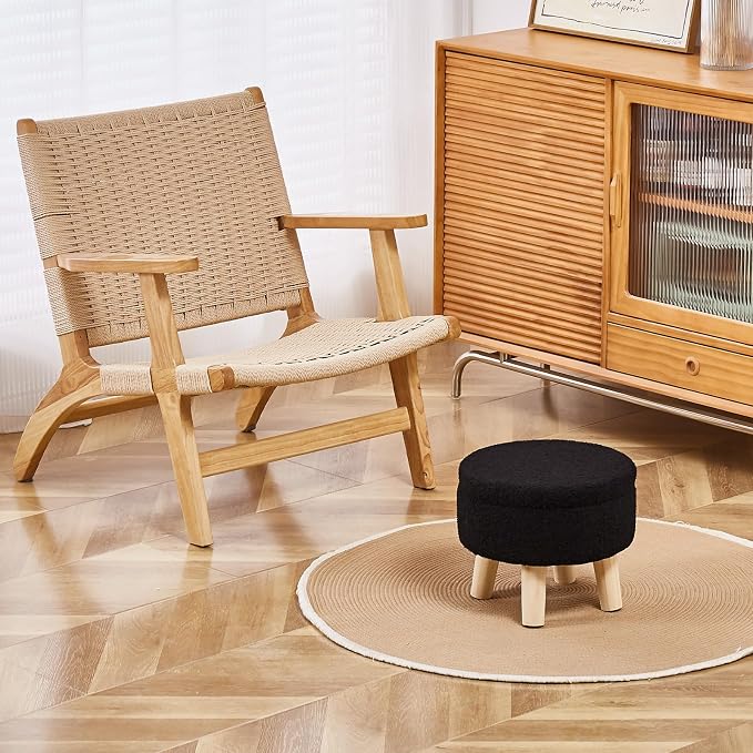 Wimarsbon Storage Ottoman, Modern Round Footrest - Image 7