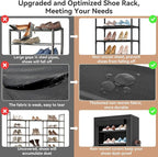 ROJASOP Shoe Rack with Covers 10 Tier Large Shoe Organizer Tall Shoe Closet - Image 7