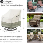 Outdoor Swivel Lounge Chair Cover 2 Pack, Waterproof Heavy Duty Outdoor Chair - Image 3