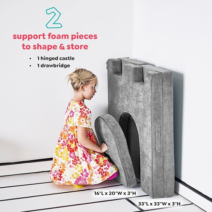Yourigami Kids and Toddler Play Castle, Playroom Couch Add-On Set, Durable - Image 2