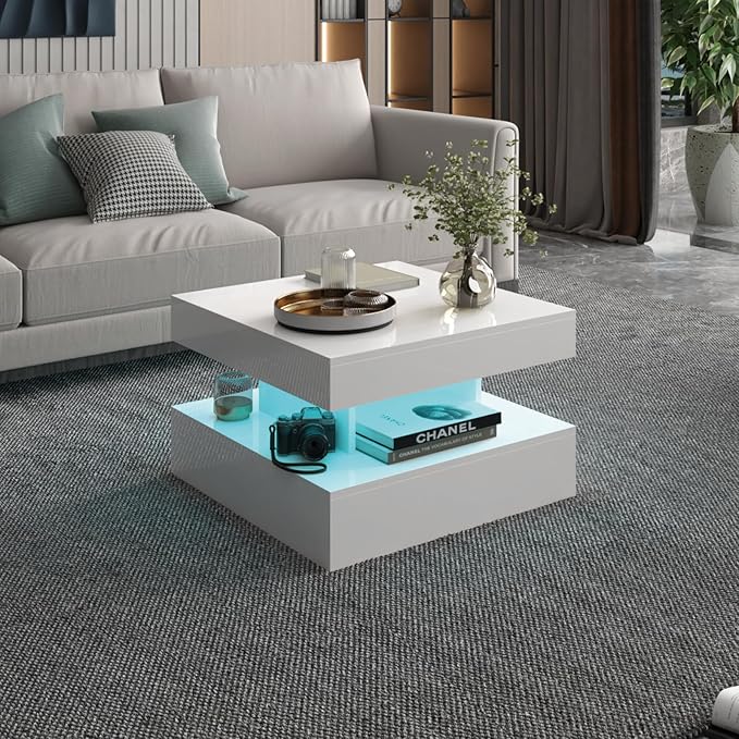 HedoAjim Small White Led Coffee Table - Image 6