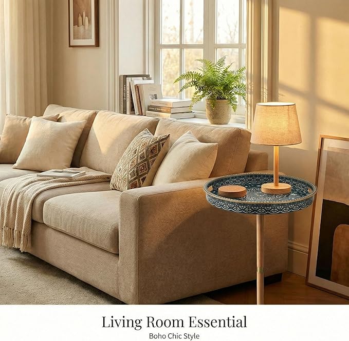 Gesodant Boho Single Leg Round Side Table - Image 7