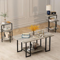 AWQM Faux Marble Table Set, Coffee Table & 2 Side Table, Faux Marble Tabletop by AWQM