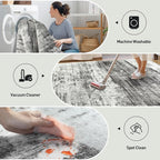 10x14 Area Rugs Washable Rug: Modern Abstract Living Room Rug Soft Anti-Skid - Image 6