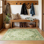 RELEANY Area Rugs 3'x4' Washable Non-Slip, Floral Vintage Distress Print - Image 2