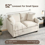 Loveseat Sofa, Comfy Chenille Small Couch - Image 2