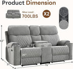 HAOMARKETS Power Reclining Loveseat Sofa Set of 2 - Image 2