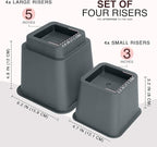 Utopia Bedding Bed Riser, 3 & 5 Inches Adjustable Furniture Risers - Image 2