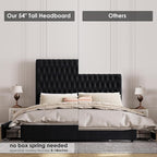King Size Bed Frame 54" Tall Headboard - Image 5