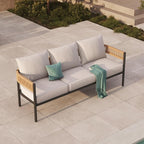 Gand Patio Outdoor 3-Seat Couch Sofa, Wicker Conversation Set - Image 7