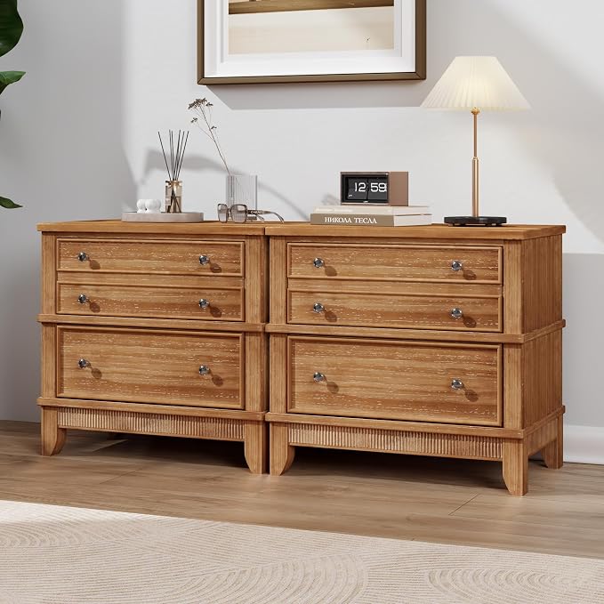 Merax 27.3 Inch Solid Wood Nightstand, Mid Century Modern Night Stand - Image 5