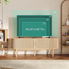 LINSY Home TV Stand for 65" TV, Mid-Century Modern 58" Entertainment Center - Image 3
