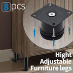 2 Inch Metal Furniture Legs Stainless Steel Adjustable Legs Black Metal Legs - Image 4