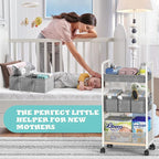 2In1 Baby Diaper Caddy & 3-Tier Rolling Diaper Cart, Diaper Caddy Organizer Cart - Image 4