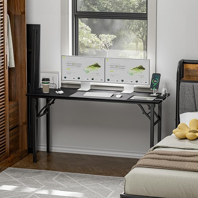 TEMI Long Computer Desk Folding Table - Image 2
