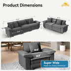 SUNSHINE VALLEY Sofa and Loveseat Set, Oversized Corduroy Modular Love seat and - Image 2