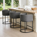 ClinQ 26" H Counter Height Bar Stools Set of 2, Modern Barrel Counter Stools - Image 7