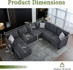 122.8" Large Sectional Couches for Living Room, 6 Seater L Shaped Modular - Image 2
