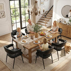 HNY Modern Dining Room Arm Chairs Set of 2, Retro Faux Leather Upholstered - Image 7