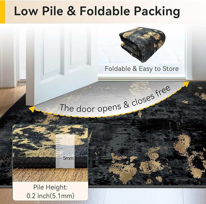 RELEANY Washable Area Rugs 2'x3' Non-Slip Modern Abstract Soft - Image 6