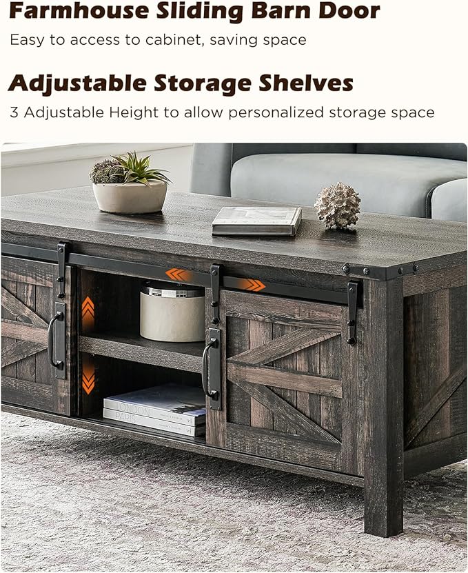 OKD 48" Farmhouse Lift Top Coffee Table - Image 6