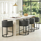 ClinQ 26" H Counter Height Bar Stools Set of 3, Modern Barrel Counter Stools - Image 8
