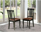East West Furniture Avon 36" Faux Leather Dining Chairs in Black - Image 2