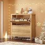 YOMILUVE Shoe Cabinet Storage for Entryway, Fluted Shoe Cabinet - Image 8