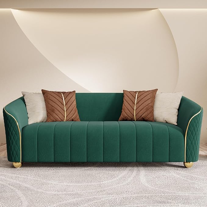 2-Piece Luxury Velvet Sofa Set for Living Room, Elegant Design Couch Set - Image 6