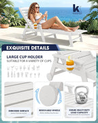 KINGYES HDPE Lounge Chair Outdoor Set of 4, Patio Chaise Lounge Recliner - Image 4