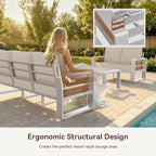 Aoxun Aluminum Patio Furniture Set, 7 Seats Luxury Metal Patio Conversation Sets - Image 5